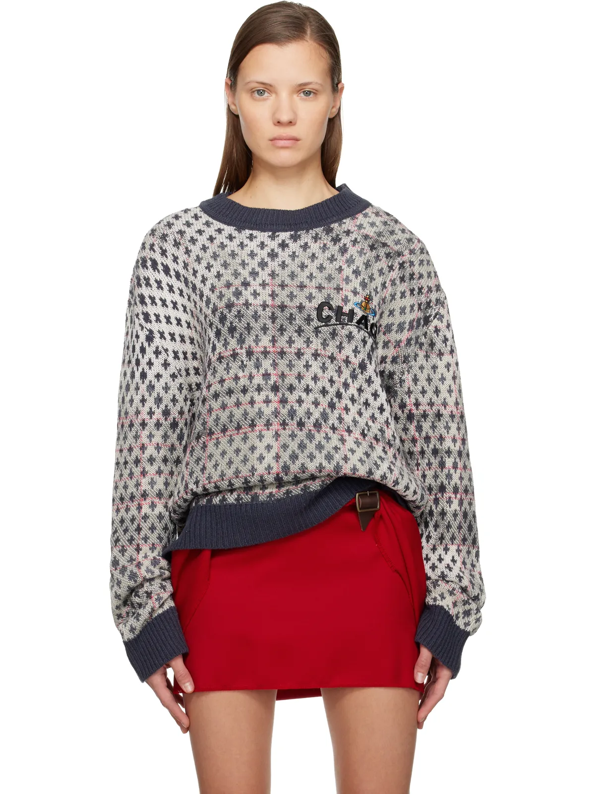 Vivienne Westwood ディストレス タータン セーター - 画像1