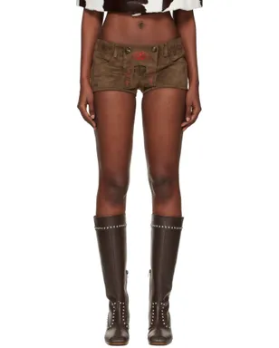 LAURA ANDRASCHKO Lederhosen スエード ショートパンツ - サムネイル1