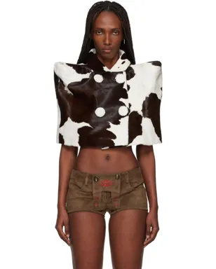 LAURA ANDRASCHKO Cow ポンチョ シアリングジャケット - サムネイル1