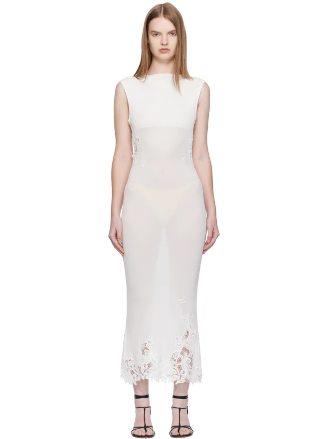 Christopher Esber Christopher Esber Hibiscus Embroidered リブ ミディアムドレスの商品画像
