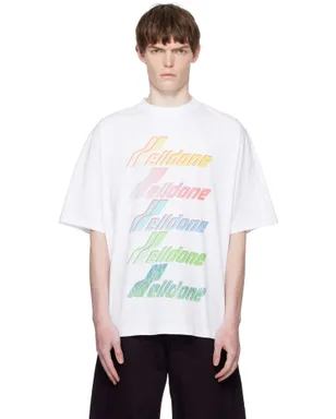 WE11DONE Multi Rainbow ロゴ Tシャツ - サムネイル1