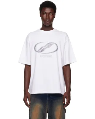 WE11DONE Rhinestoned We11done Logo Tシャツ - サムネイル1