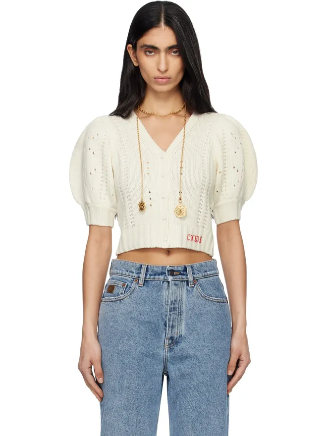 Chloe Chloe Puff-Sleeve ウール＆カシミヤ ニットカーディガンの商品画像