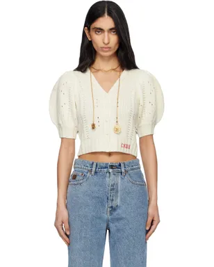 Chloe Puff-Sleeve ウール＆カシミヤ ニットカーディガン - サムネイル1