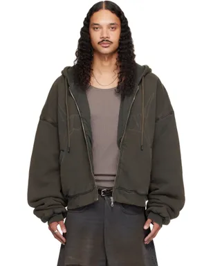 LU'U DAN Washed Out ジップアップフーディ - サムネイル1
