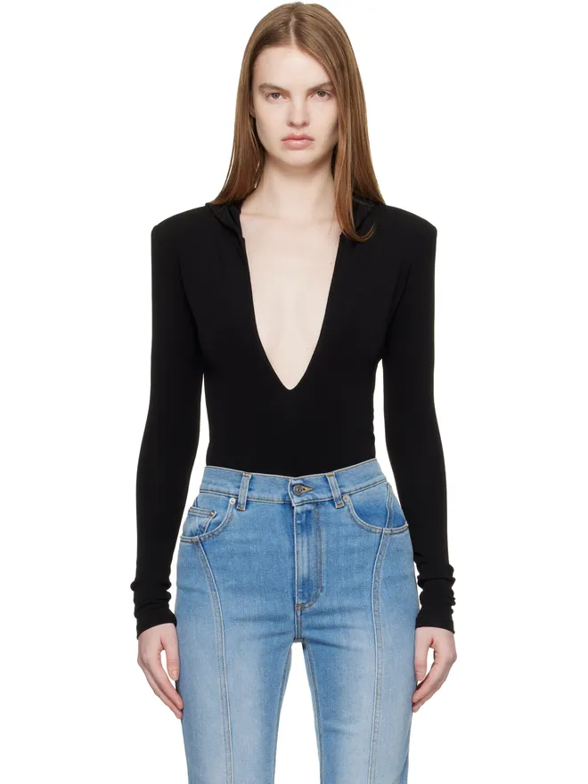 Mugler Mugler フード付き Vネック ボディスーツの商品画像