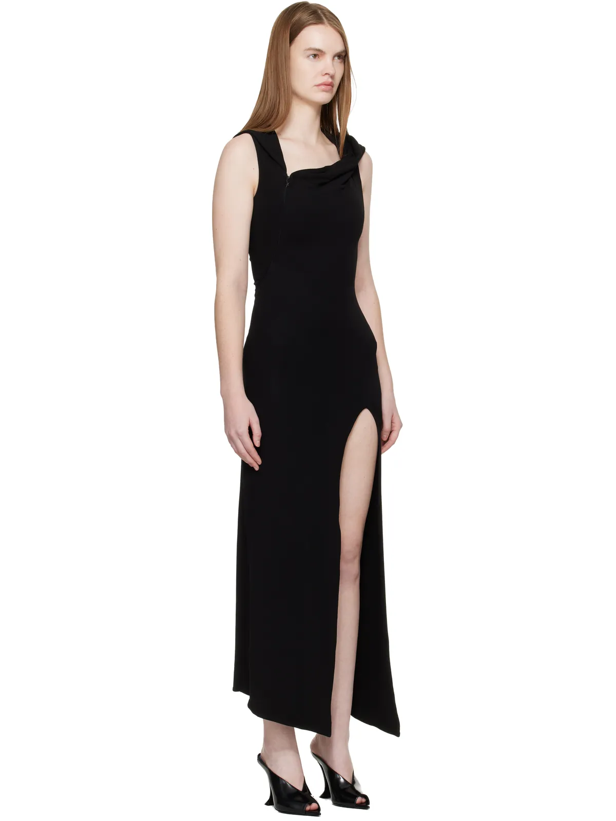 Mugler フード付き ノースリーブ マキシワンピース - 画像2