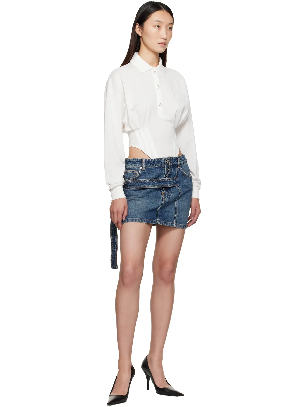 Mugler Corseted ポロシャツ - 画像4