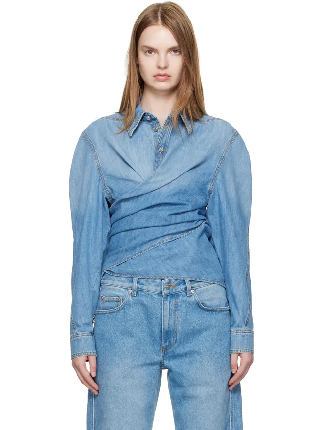 Mugler Mugler Wrapped シャンブレーシャツの商品画像