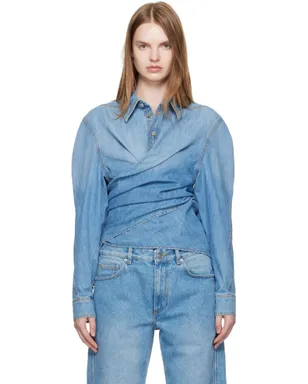 Mugler Wrapped シャンブレーシャツ - サムネイル1
