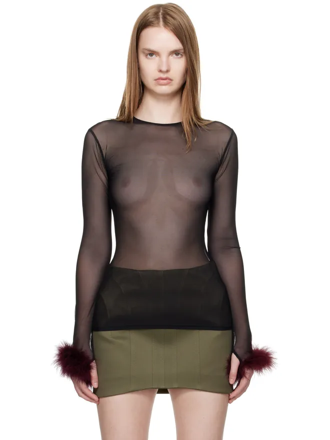Mugler Mugler Marabou メッシュ トップスの商品画像