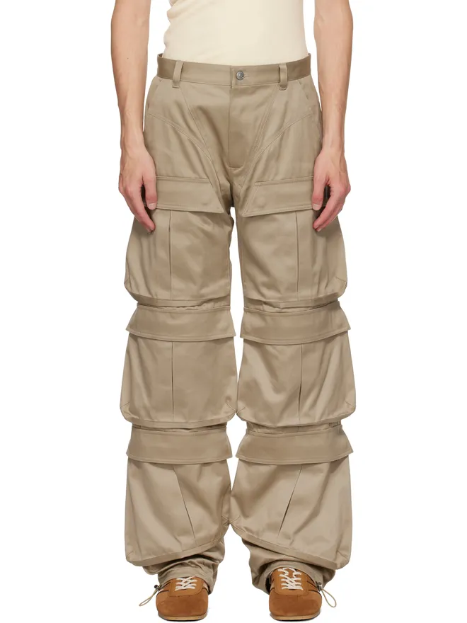 Mugler Mugler ベージュ シンチストラップ カーゴパンツの商品画像