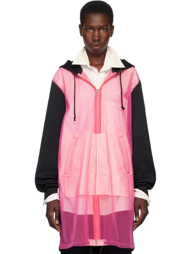 Comme des Garçons Homme Plus Comme des Garçons Homme Plus Polyester Thick & Nylon Tulle ジップアップフーディの商品画像