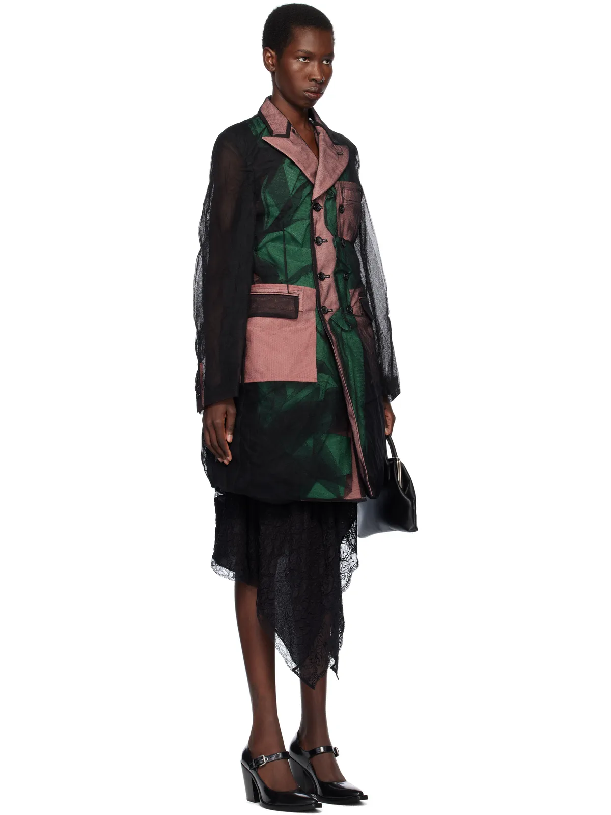Comme des Garçons Homme Plus Nylon Tulle & Polyester Gabardine コート - 画像2