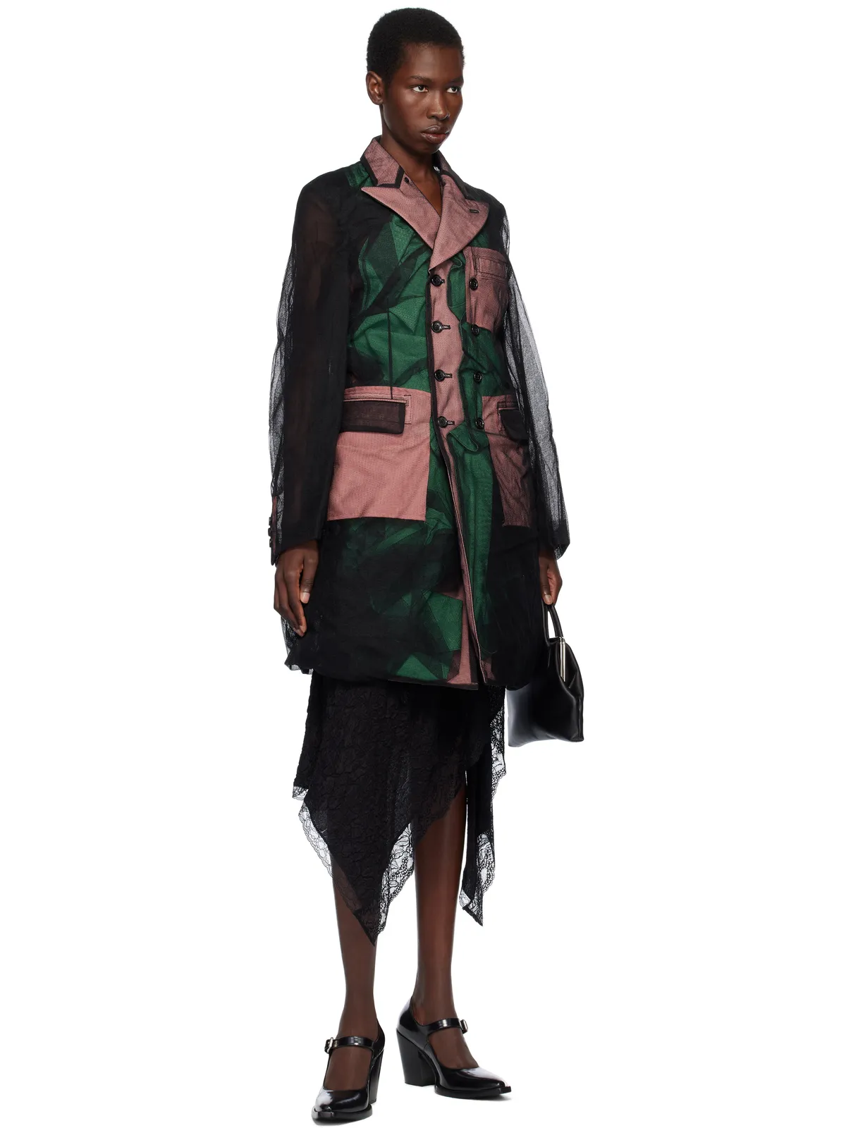 Comme des Garçons Homme Plus Nylon Tulle & Polyester Gabardine コート - 画像4