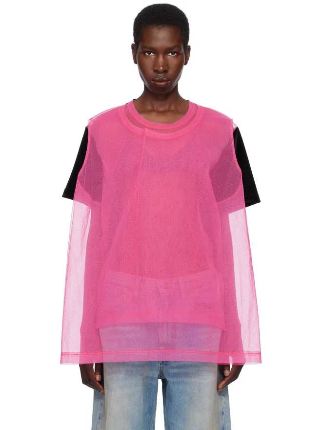 Comme des Garçons Homme Plus Comme des Garçons Homme Plus Bright Jersey & Nylon Tulle トップスの商品画像