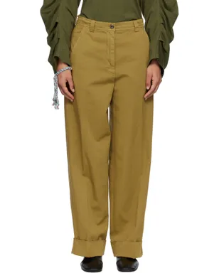 Dries Van Noten ロールアップ コットン トラウザーズ - サムネイル1