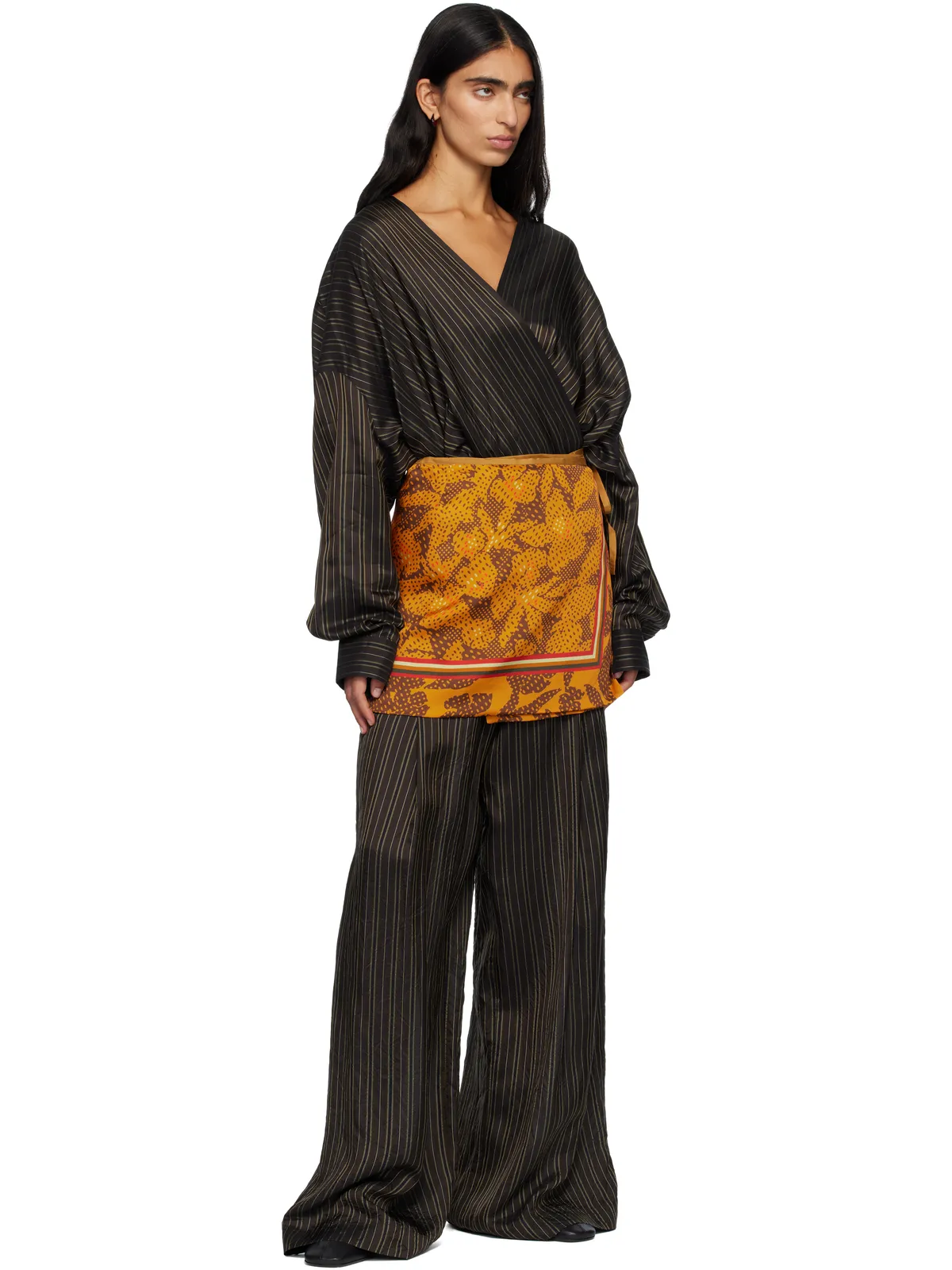 Dries Van Noten ストライプ トラウザーズ - 画像4