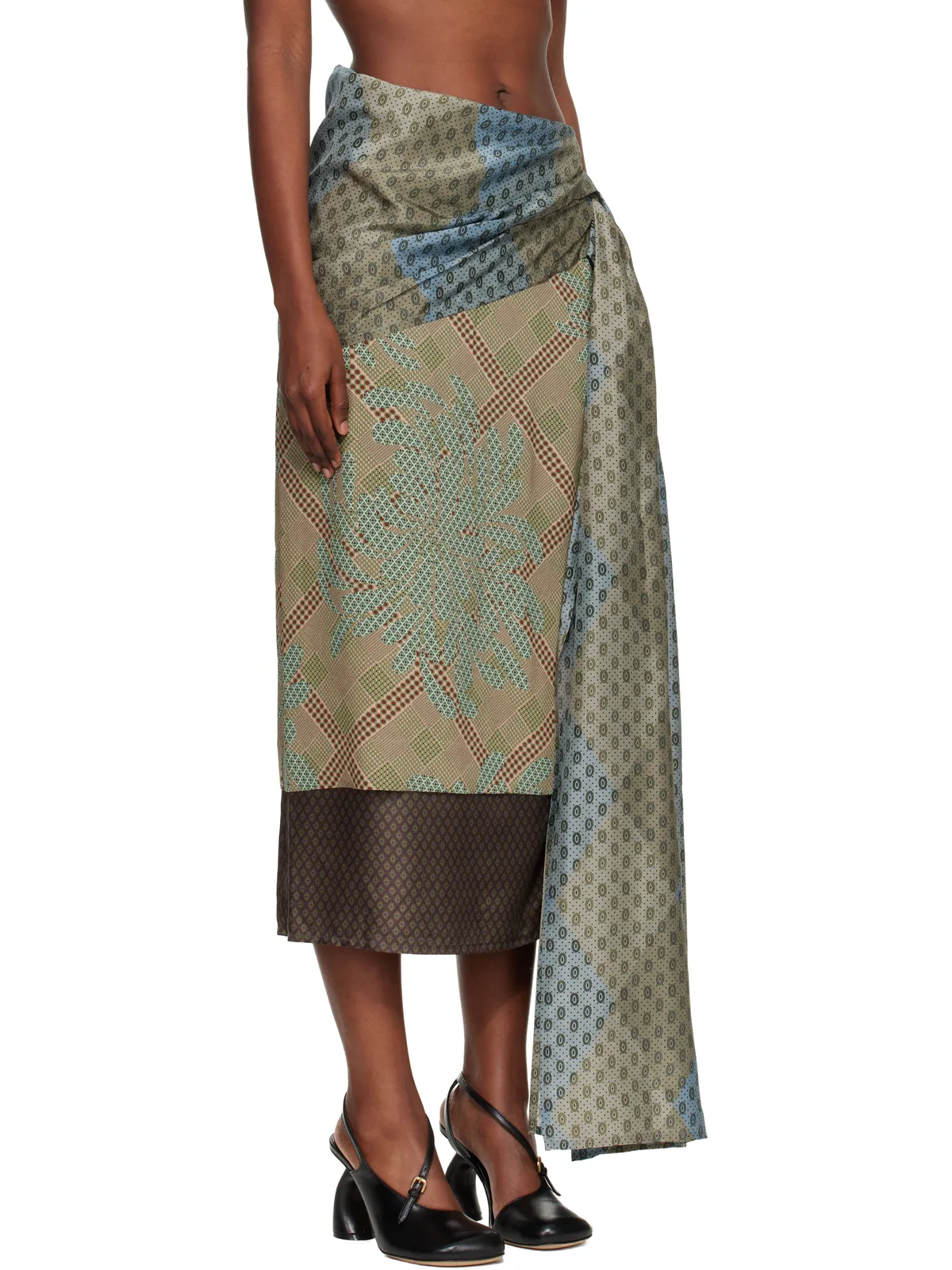 Dries Van Noten Layered Tie Motif ミディアムスカート - 画像2
