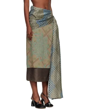 Dries Van Noten Layered Tie Motif ミディアムスカート - サムネイル2