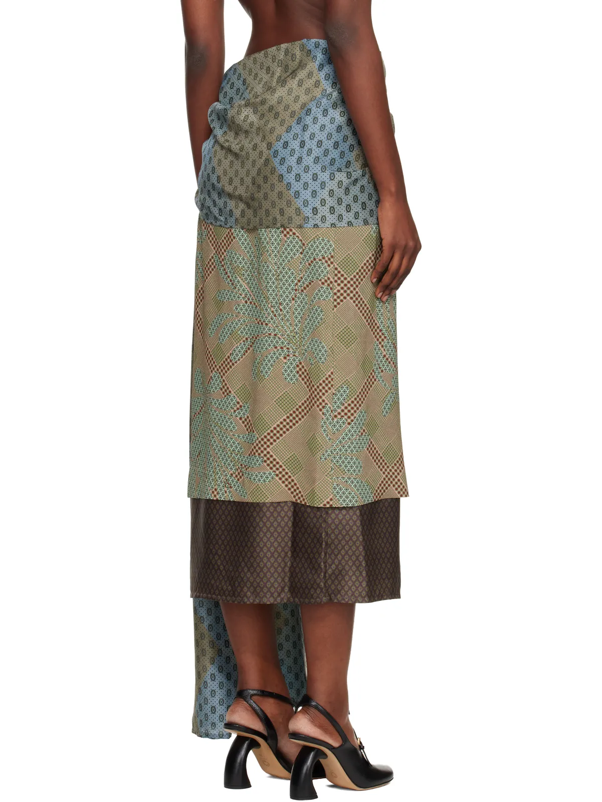 Dries Van Noten Layered Tie Motif ミディアムスカート - 画像3