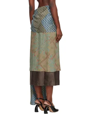 Dries Van Noten Layered Tie Motif ミディアムスカート - サムネイル3
