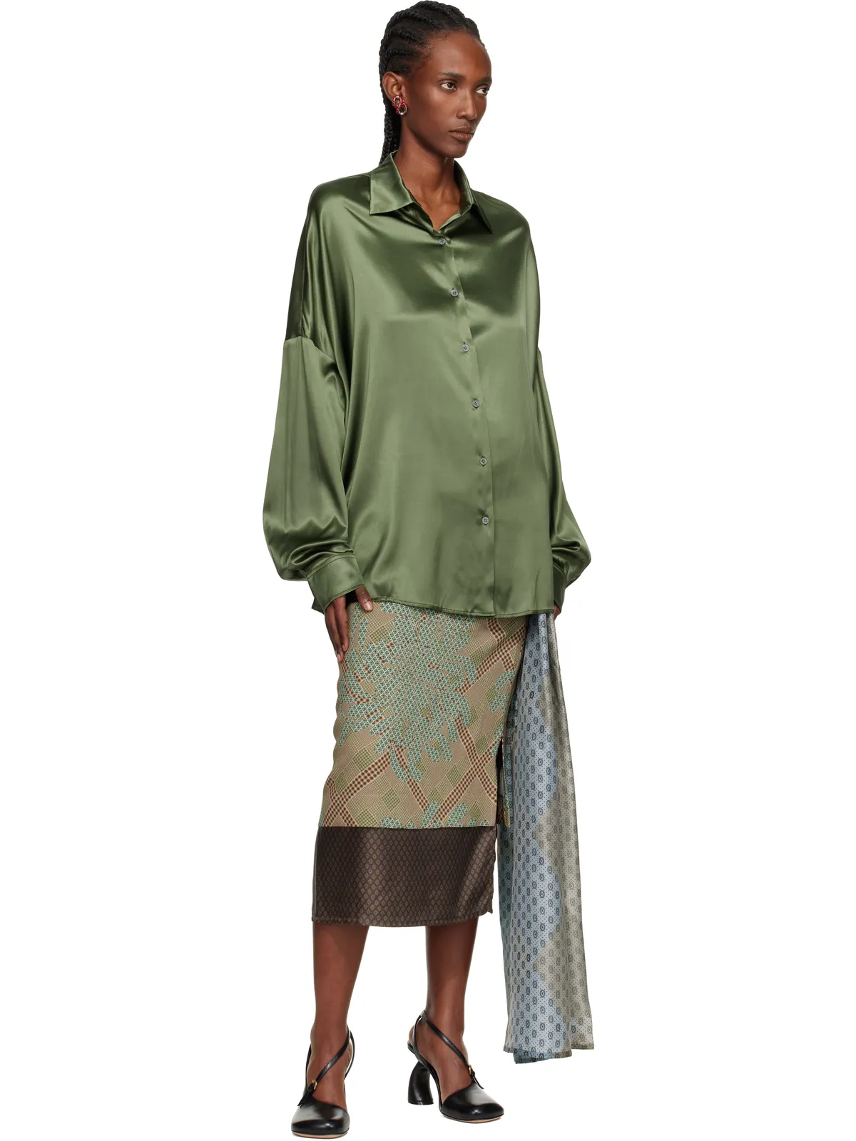 Dries Van Noten Layered Tie Motif ミディアムスカート - 画像4