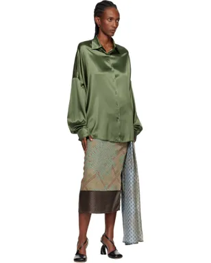 Dries Van Noten Layered Tie Motif ミディアムスカート - サムネイル4