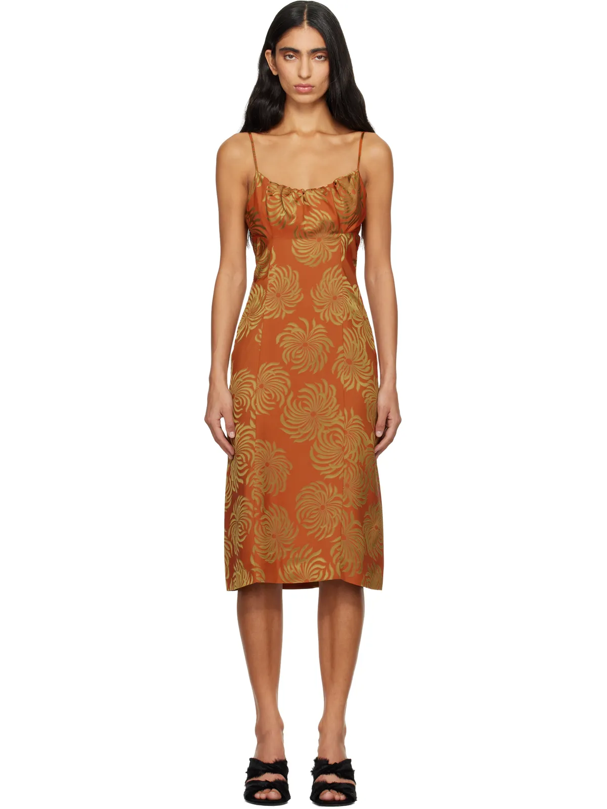 Dries Van Noten ジャカード スリップ ミディアムワンピース - 画像1