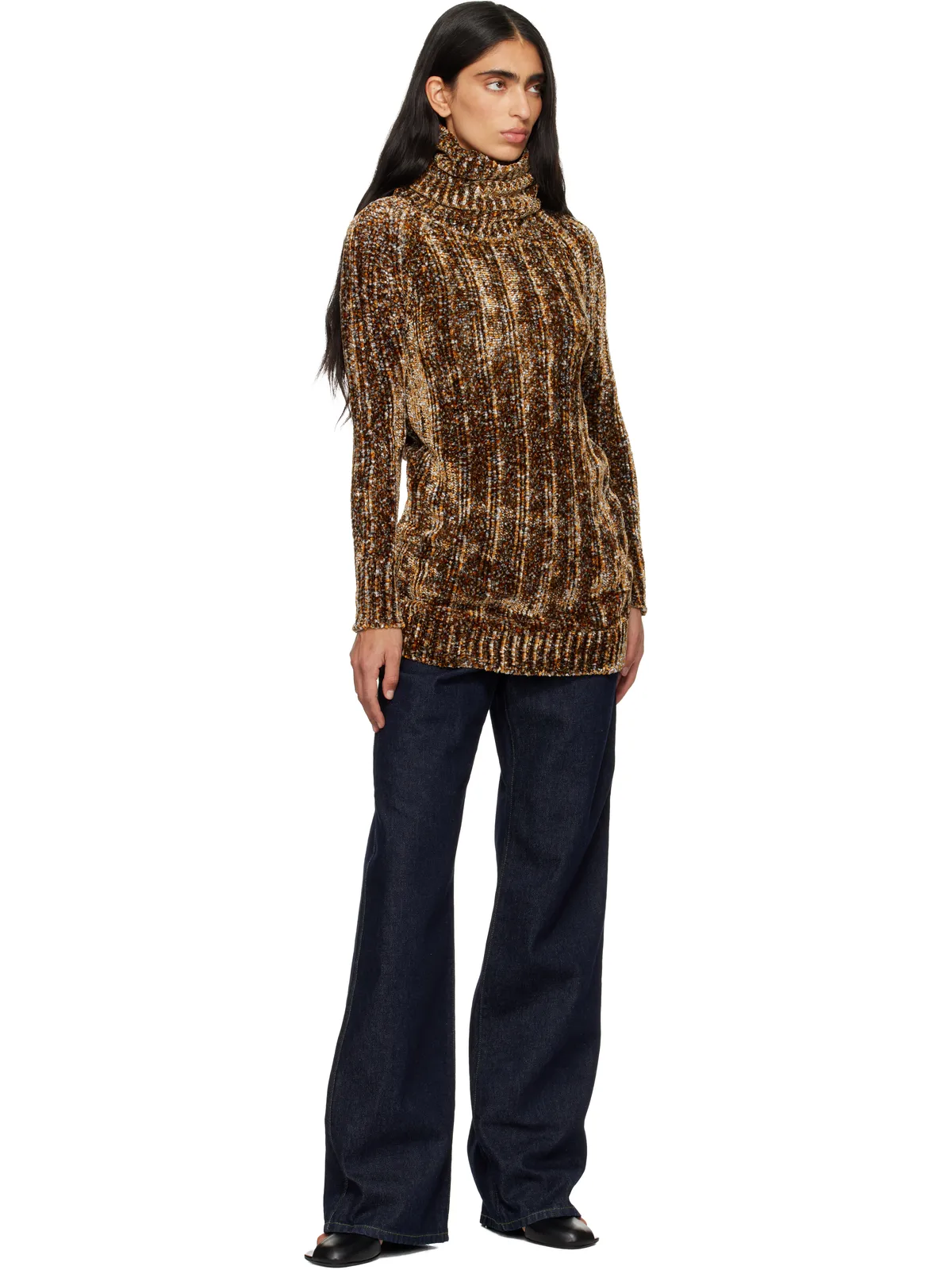 Dries Van Noten レザーパッチ ジーンズ - 画像4