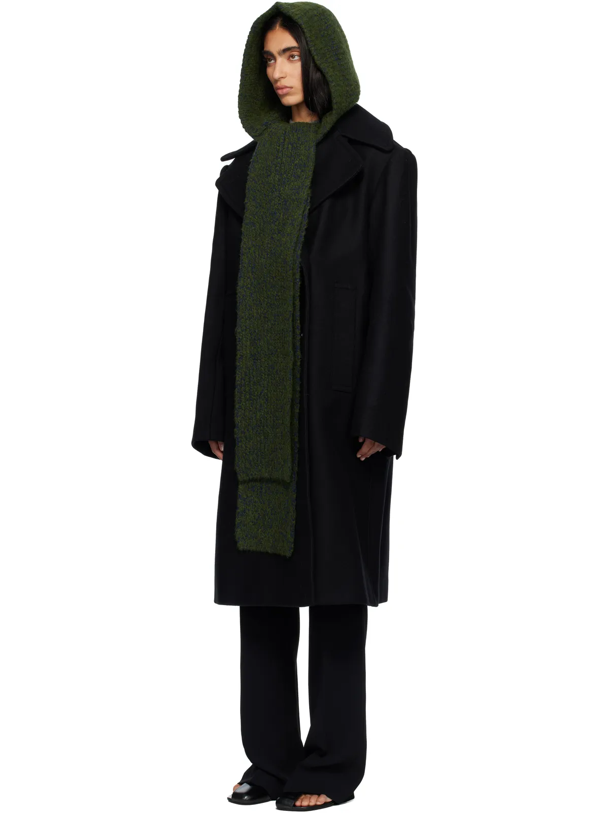 Dries Van Noten ウール フード付きマフラー - 画像4
