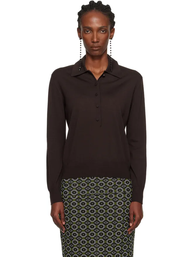 Dries Van Noten Dries Van Noten ウール ニットポロシャツの商品画像