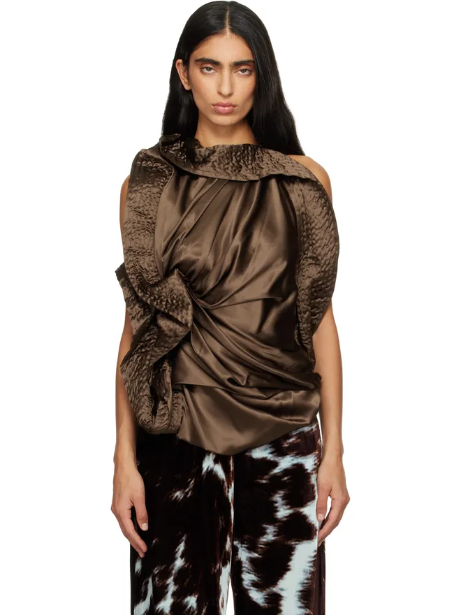 Dries Van Noten Dries Van Noten ドレープ シルク ブラウスの商品画像