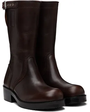 Dries Van Noten レザー バイカーブーツ - サムネイル4