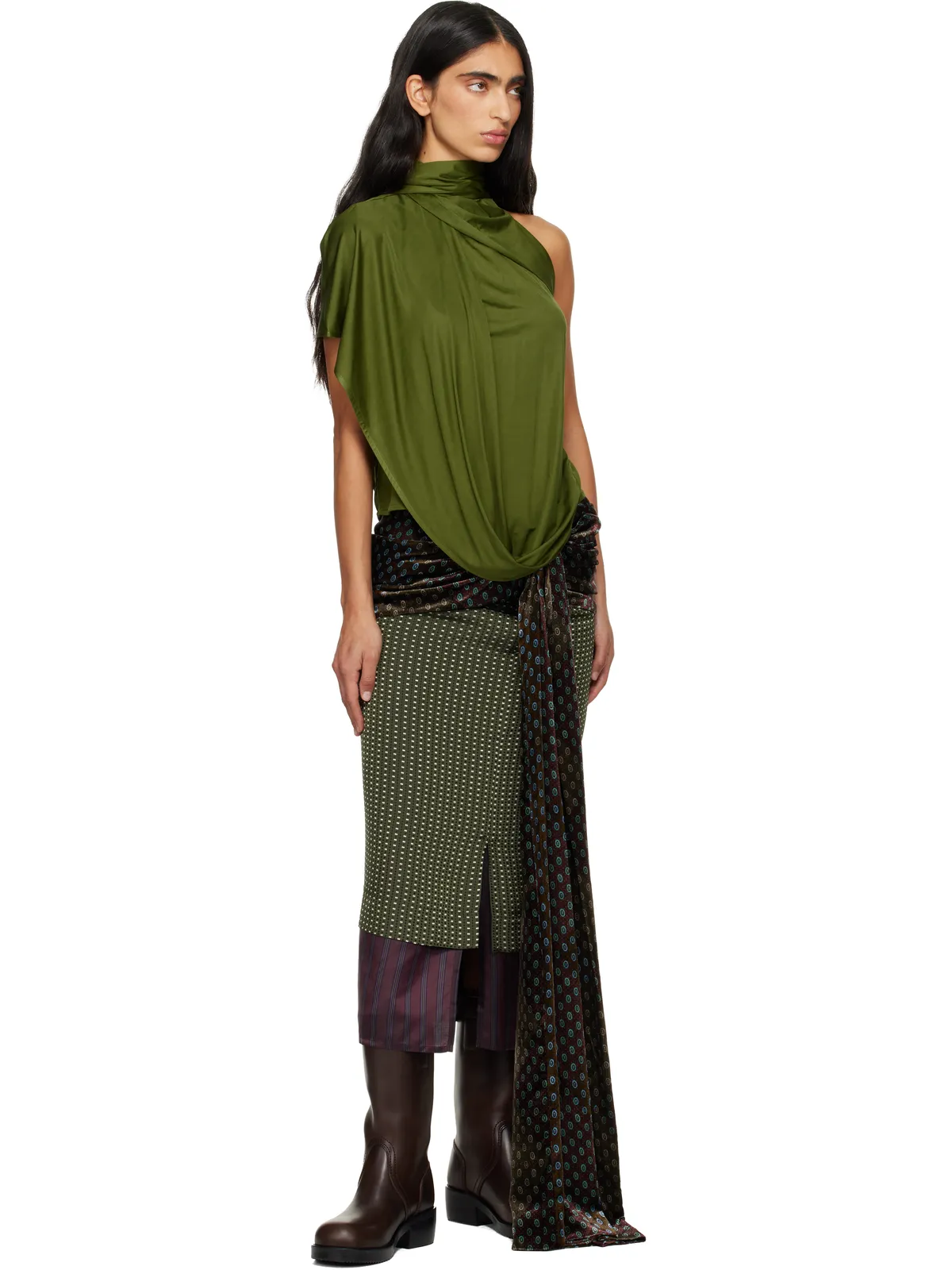 Dries Van Noten レザー バイカーブーツ - 画像5