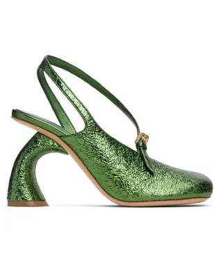 Dries Van Noten グリーン カットアウト ヒール - サムネイル1