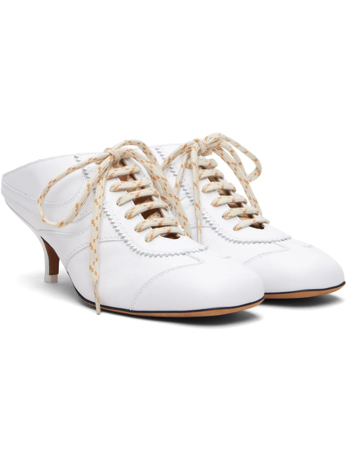 Dries Van Noten ホワイト Heeled Sneaker ミュール - 画像4