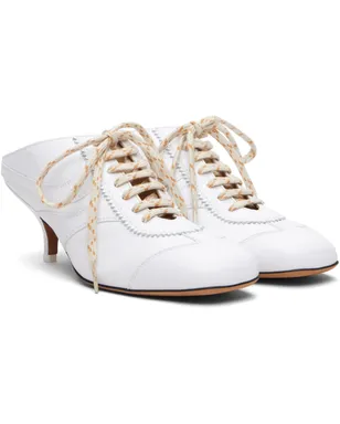Dries Van Noten ホワイト Heeled Sneaker ミュール - サムネイル4