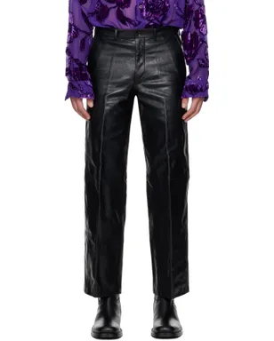 Dries Van Noten クロップド レザーパンツ - サムネイル1