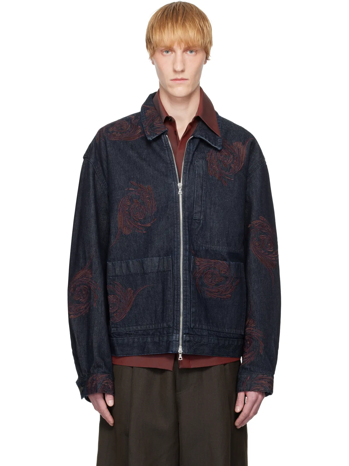 Dries Van Noten Embroidered Pattern デニムジャケット - 画像1