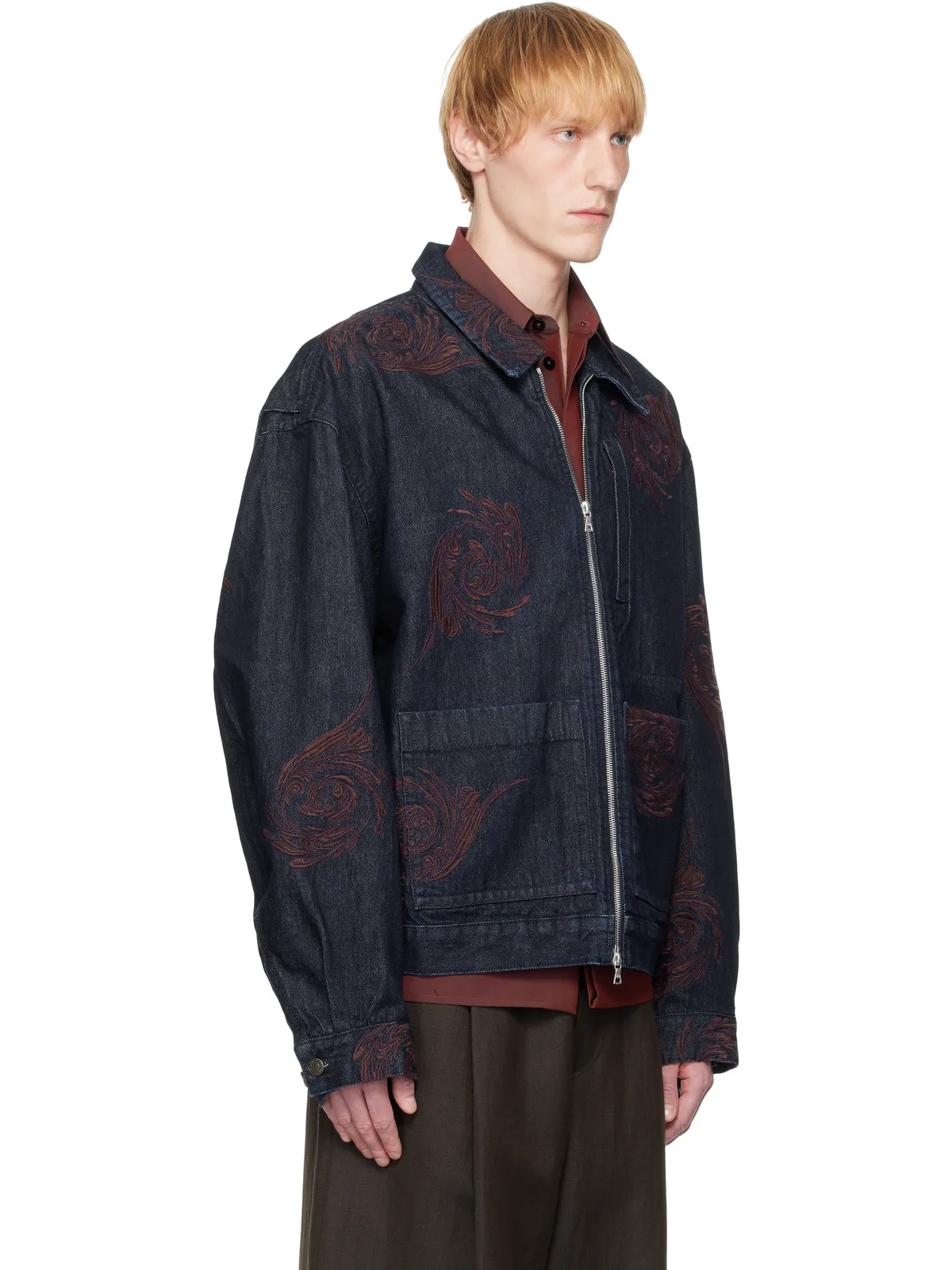 Dries Van Noten Embroidered Pattern デニムジャケット - 画像2
