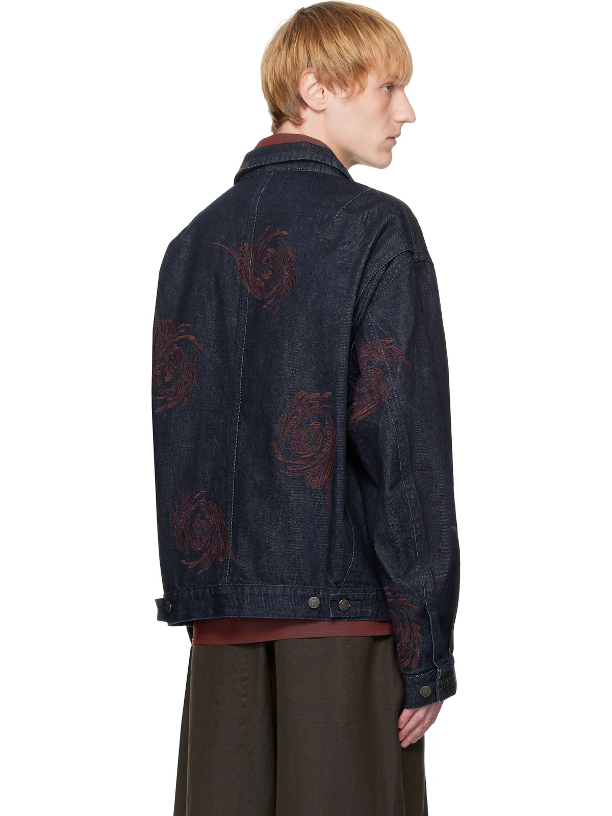 Dries Van Noten Embroidered Pattern デニムジャケット - 画像3