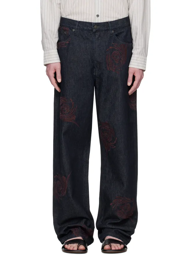 Dries Van Noten Dries Van Noten Embroidered Pattern ジーンズの商品画像