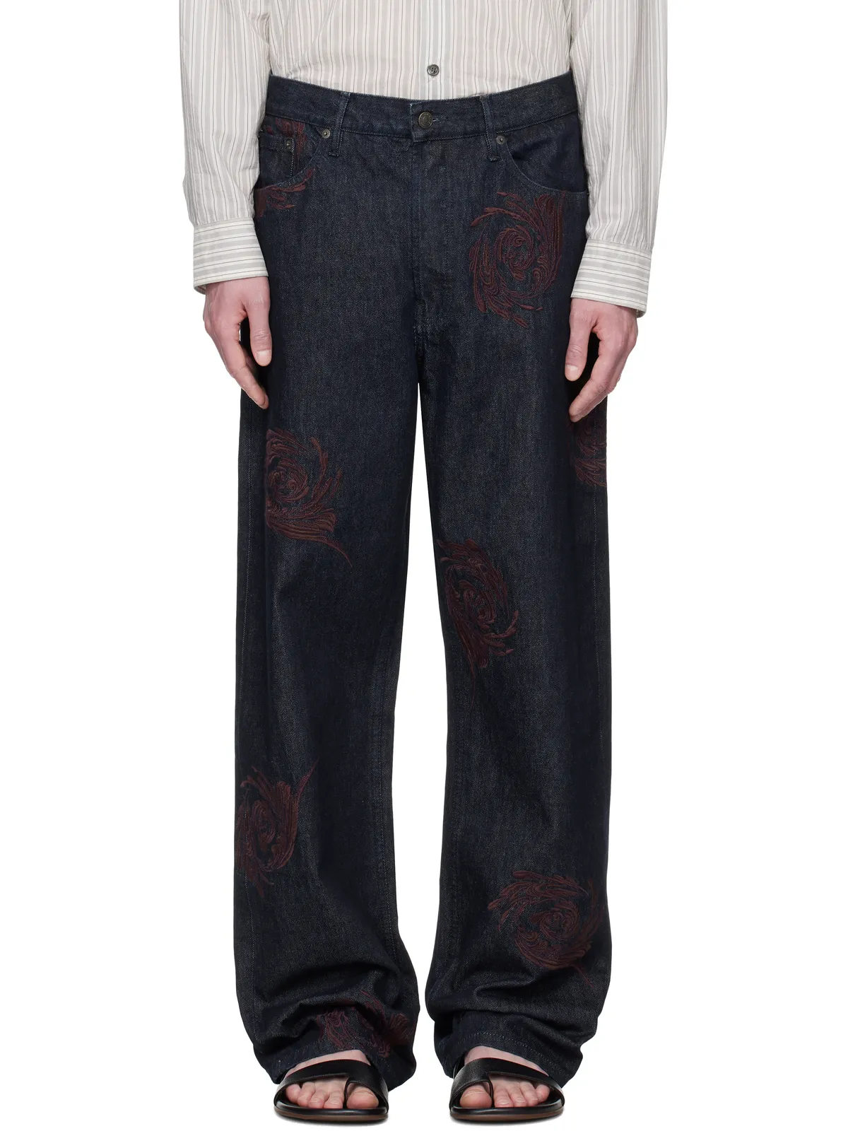Dries Van Noten Embroidered Pattern ジーンズ - 画像1