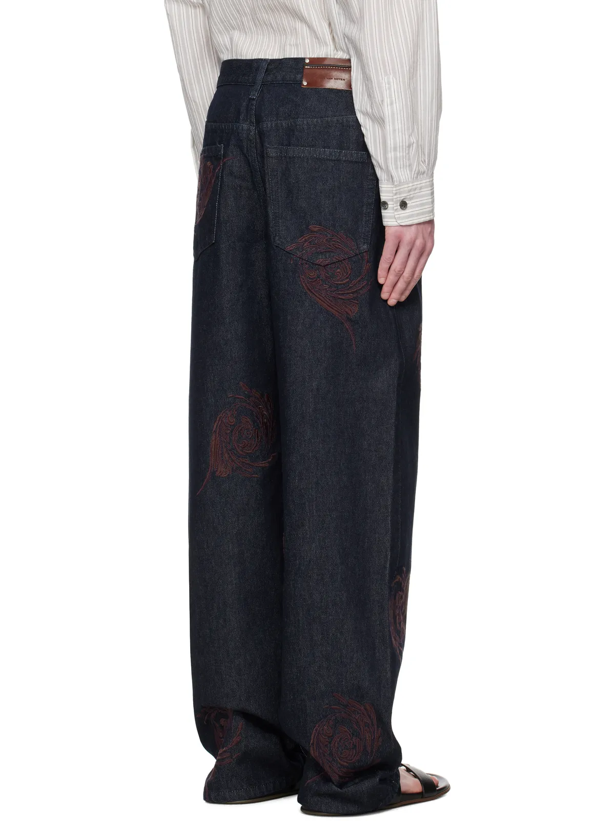 Dries Van Noten Embroidered Pattern ジーンズ - 画像3