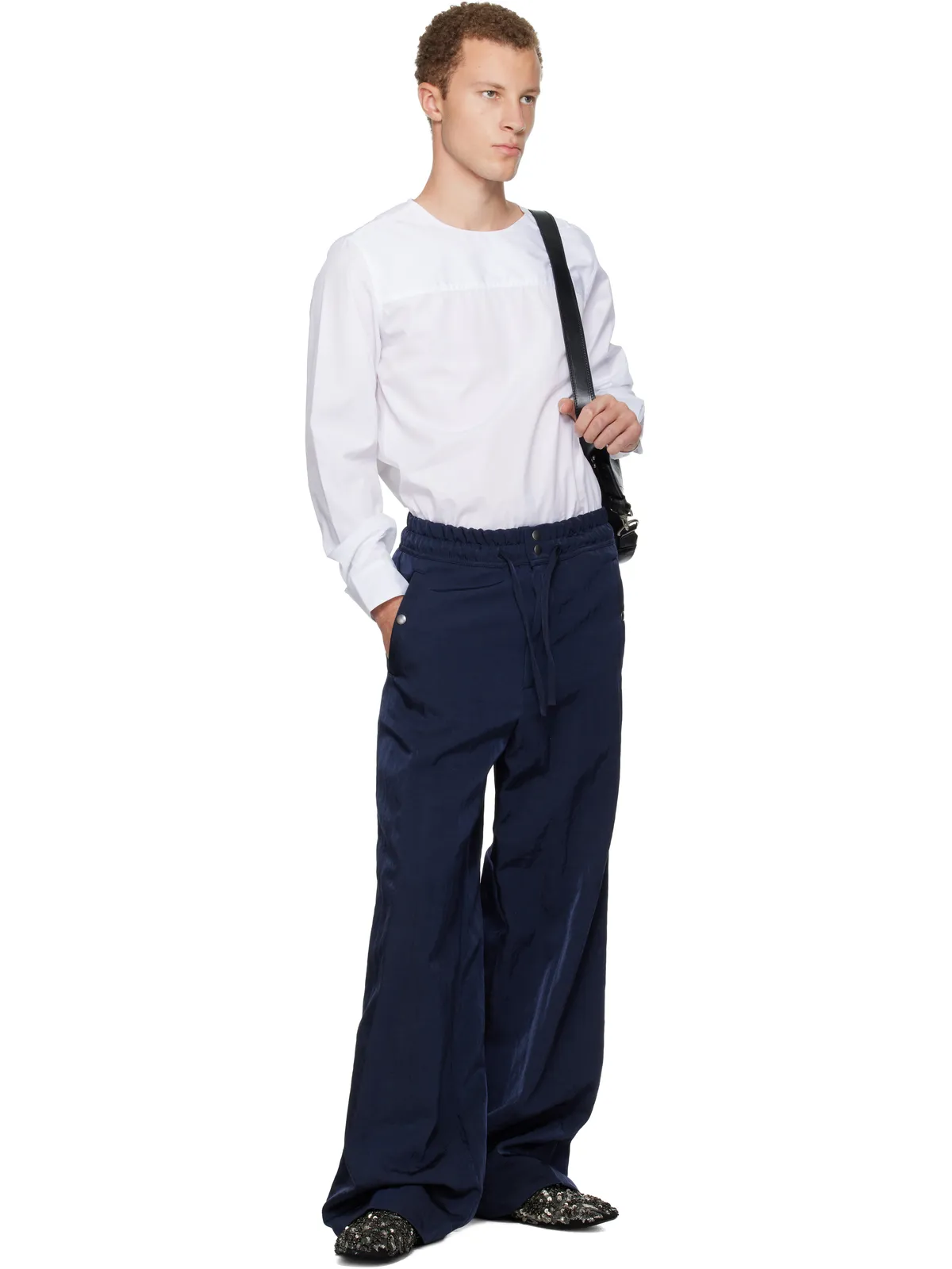 Dries Van Noten ツイル トラウザーズ - 画像4