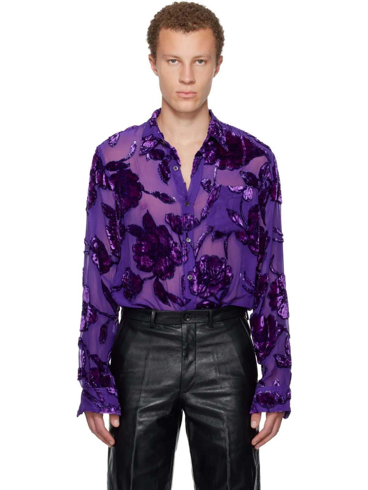 Dries Van Noten Fitted シアー シャツ - 画像1