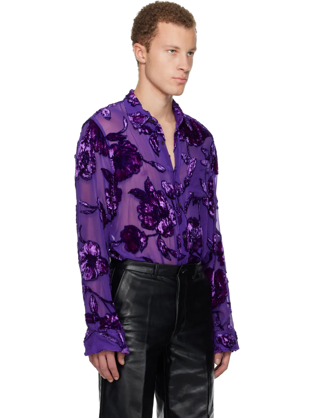 Dries Van Noten Fitted シアー シャツ - 画像2