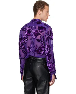 Dries Van Noten Fitted シアー シャツ - サムネイル3