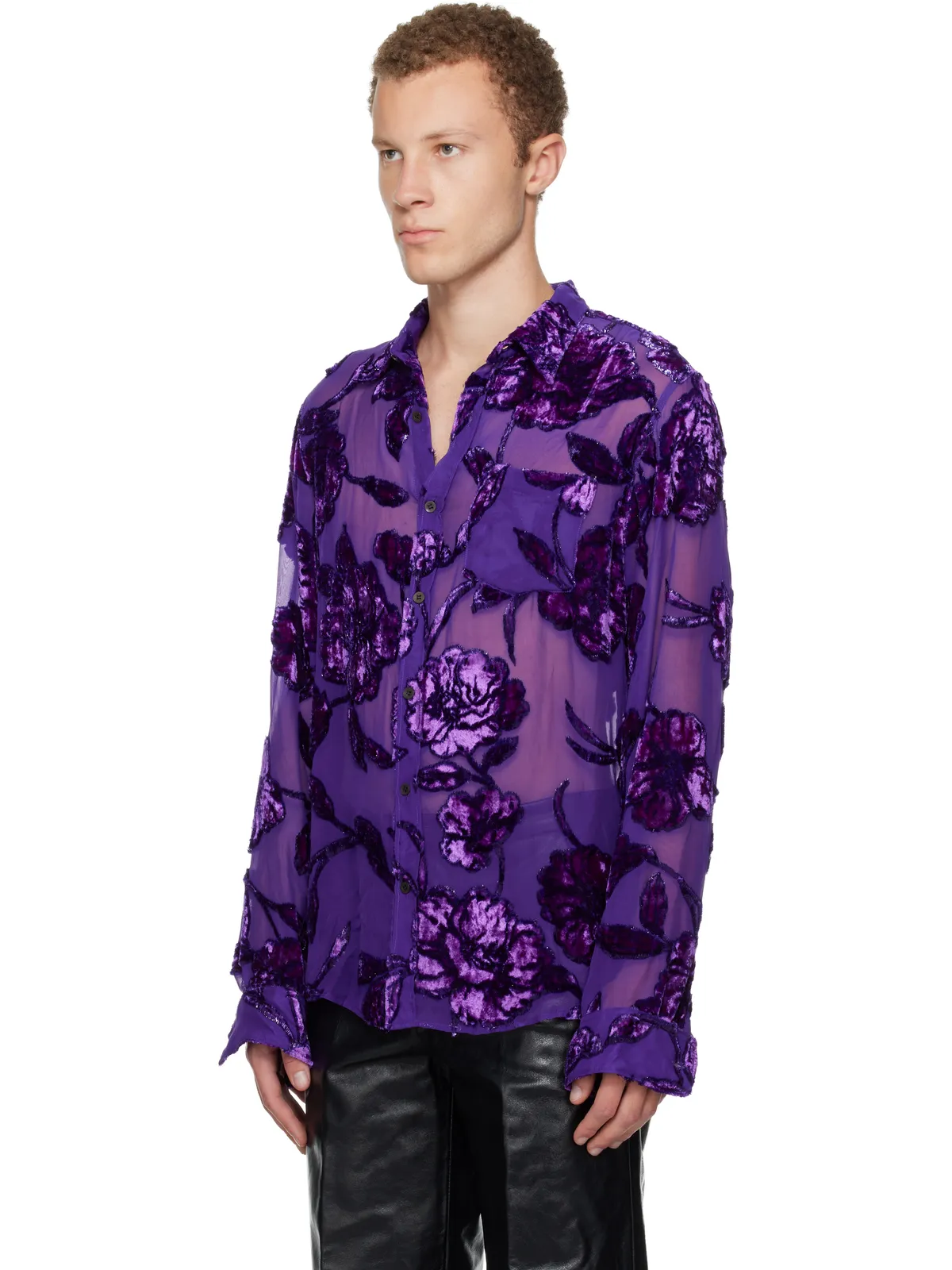 Dries Van Noten Fitted シアー シャツ - 画像4